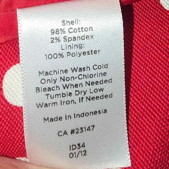 Talbots Petites Red and White Polka Dot Pencil Skirt - Picture 6 of 6